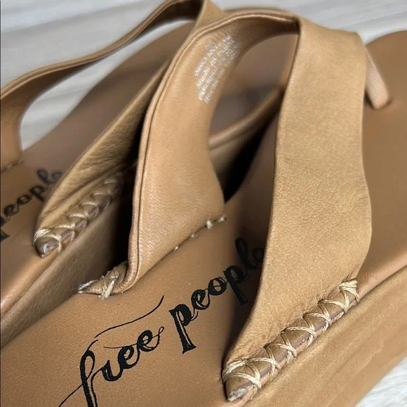 Free People Haven Thong Platform Camel Brown Tan Sandals Size 5.5 - Picture 9 of 12